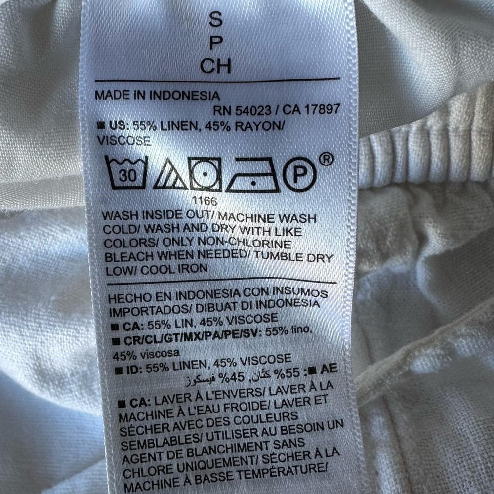 Old Navy White Linen Pull-On Pants Size Small | Lightweight - Picture 8 of 8